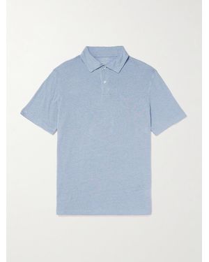 Hartford Linen Polo Shirt - Blue