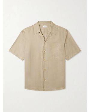 Saint Laurent Camp-Collar Printed Silk-Voile Shirt - Natural