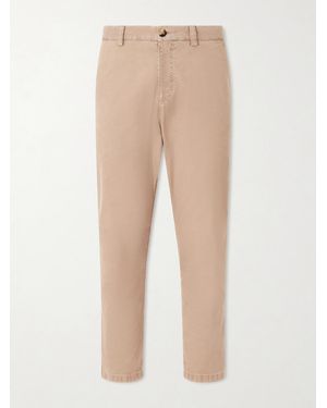 Brunello Cucinelli Straight-Leg Cotton Trousres - Natural