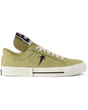 Rick Owens Converse One Star Leather-Trimmed Calf Hair Sneakers - Green