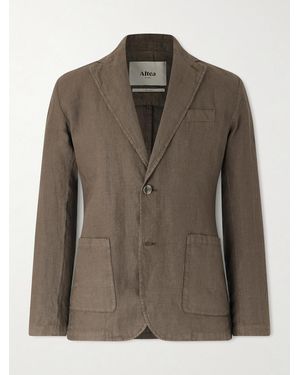 Altea Aaron Garment-dyed Linen Blazer - Green