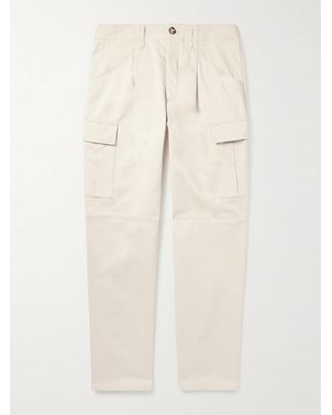Brunello Cucinelli Straight-Leg Virgin Wool-Flannel Cargo Trousers - Natural
