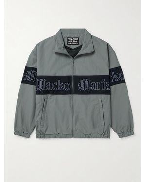 Wacko Maria Logo-Embroidered Colour-Block Nylon Track Jacket - Grey
