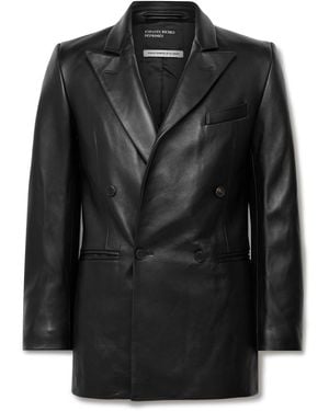 Enfants Riches Deprimes Florence Double-Breasted Leather Jacket - Black