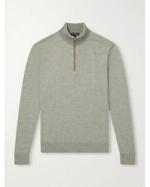 Peter Millar Excursionist Merino Wool-Blend Jersey Half-Zip Sweater - Grau