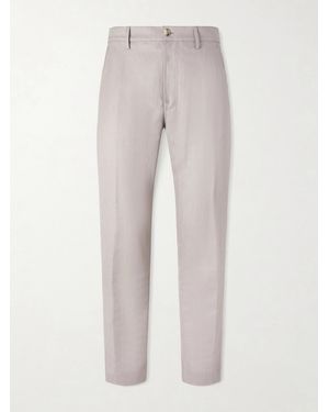 Canali Straight-Leg Wool And Linen-Blend Twill Suit Trousers - Natural