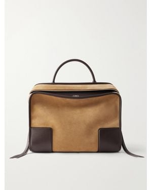 Loewe Amazona 180 Xl Leather-Trimmed Suede Tote Bag - Brown