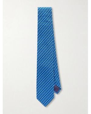 Charvet 8.5Cm Silk-Jacquard Tie - Blue