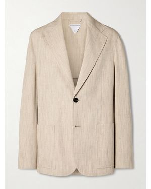 Bottega Veneta Oversized Woven Suit Jacket - Natural