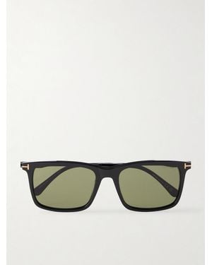 Tom Ford Lee-02 Square-Frame Acetate And Titanium Sunglasses - Green