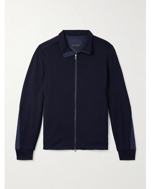 Sease Explorer Ripstop-Trimmed Virgin Wool-Blend Jumper - Blue