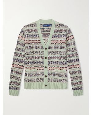 Polo Ralph Lauren Striped Linen And Cotton-Blend Cardigan - Grey