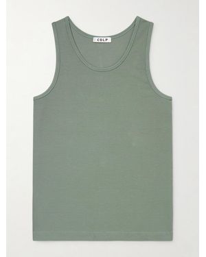CDLP Ribbed Stretch-Tencel Lyocell And Cotton-Blend Jersey Tank Top - Green
