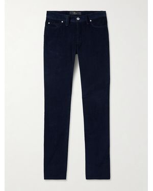 Brioni Meribel Slim-Fit Tapered Cotton-Blend Corduroy Trousers - Blue