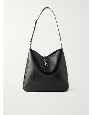 Saint Laurent Le 5 À 7 Logo-embellished Full-grain Leather Messenger Bag - Black