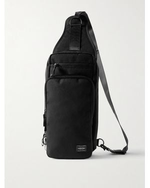 Porter-Yoshida and Co Hybrid Sling Logo-Appliquéd Canvas Backpack - Black