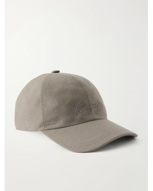 Brioni Logo-Embroidered Cashmere-Blend Baseball Cap - Natural