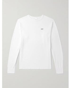 SAINT Mxxxxxx Oversized Logo-Embroidered Waffle-Knit Cotton T-Shirt - White