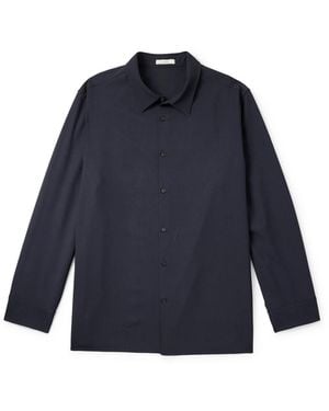 The Row Beto Wool-Gabardine Shirt - Blue