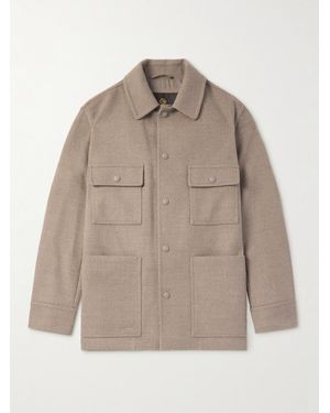 Loro Piana Darcy Pecora Nera Wool-Felt Overshirt - Natural