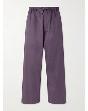 Lemaire Straight-Leg Cotton-Twill Trousers - Purple