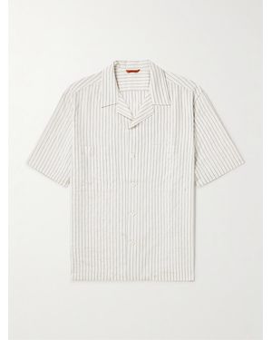 Barena Solana Striped Modal-Blend Seersucker Shirt - White