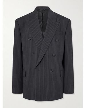 Acne Studios Jarvel Double-Breasted Pinstriped Wool-Blend Suit Jacket - Blue