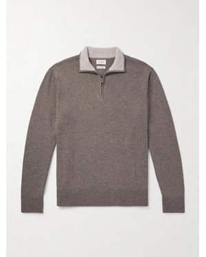 Hartford Wool And Cashmere-blend Half-zip Jumper - Grey