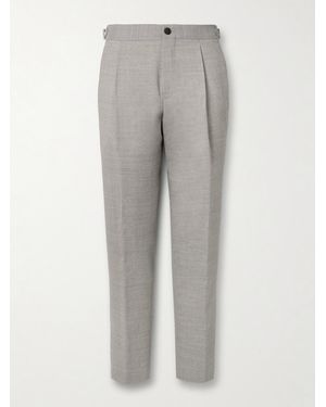 MR P. Daniel Tapered Pleated Wool-Flannel Suit Trousers - Grey
