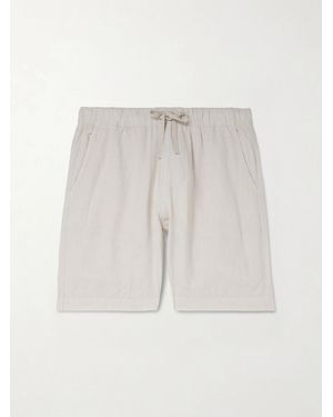 Hartford Joggy Straight-Leg Linen Bermuda Shorts - White