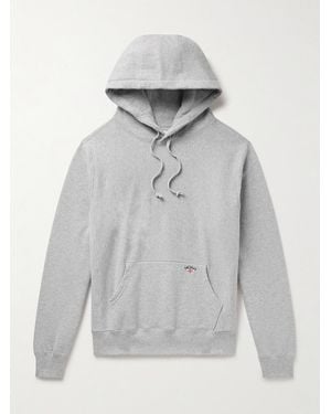 Noah Logo-Embroidered Cotton-Jersey Hoodie - Gray