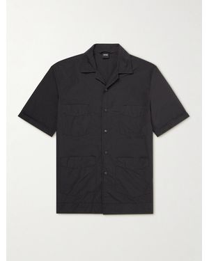 Aspesi Camp-Collar Garment-Dyed Shell Shirt - Black