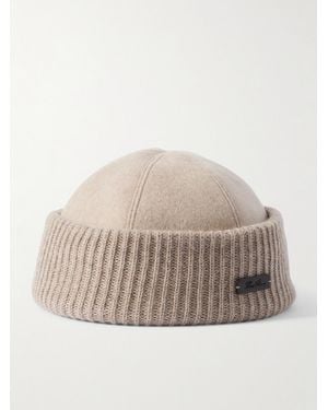 Loro Piana Logo-Appliquéd Storm System Cashmere Beanie - Natural