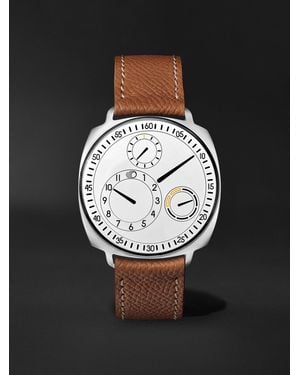 Ressence Type 1.3 Squared V2 Automatic 42mm Titanium And Leather Watch - Black