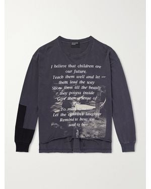 Enfants Riches Deprimes The Greatest Love Of All Distressed Printed Cotton-Jersey T-Shirt - Blue