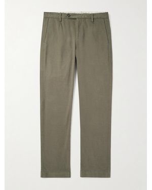 Massimo Alba Straight-Leg Stretch-Cotton Gabardine Trousers - Green