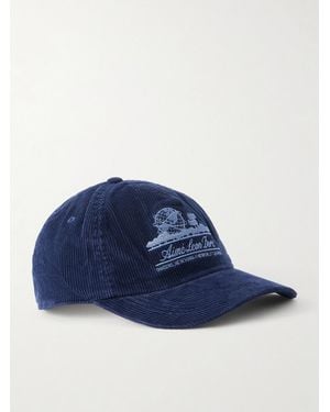 Aimé Leon Dore Unisphere Embroidered Cotton-Blend Corduroy Baseball Cap - Blue