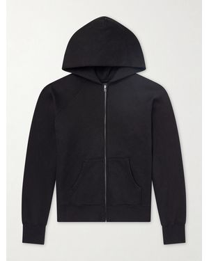 Les Tien Heavyweight Structured-Fleec Cotton-Jersey Raglan Zip-Up Hoodie - Blue