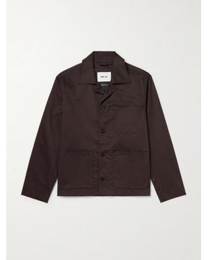 NN07 Morgan 10021 Stretch Organic Cotton-Gabardine Blouson Jacket - Brown