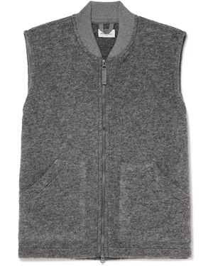 Hartford Boiled Wool-Blend Fleece Gilet - Gray