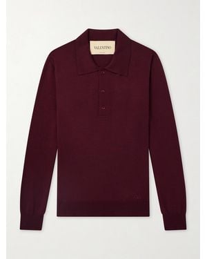 Valentino Garavani Logo-Embroidered Virgin Wool Polo Shirt