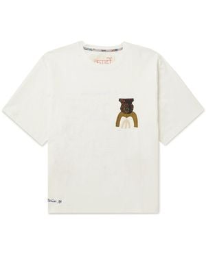 Kardo Appliquéd Embroidered Cotton-jersey T-shirt - White