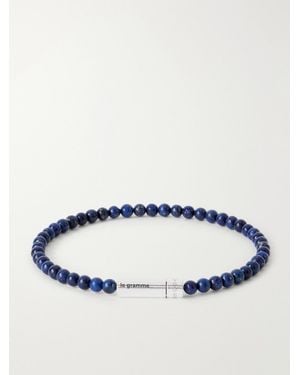 Le Gramme 11G Sterling Lapis Lazuli Beaded Bracelet - Blue