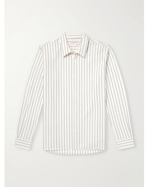 Orlebar Brown Justin Striped Cotton-Seersucker Shirt - White