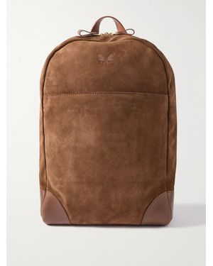 Bennett Winch Leather-Trimmed Suede Backpack - Braun