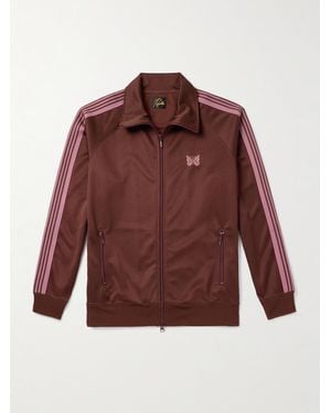 Needles Logo-Embroidered Striped Tech-Jersey Track Jacket