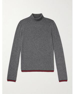 Gucci Slim-Fit Striped Cashmere Rollneck Jumper - Grey