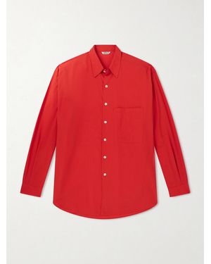 AURALEE Cotton-poplin Shirt - Red