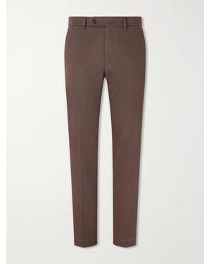Slowear Straight-Leg Stretch-Cotton Gabardine Pants - Brown