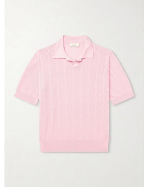 Piacenza 1733 Knitted Silk And Cotton-Blend Polo Shirt - Pink